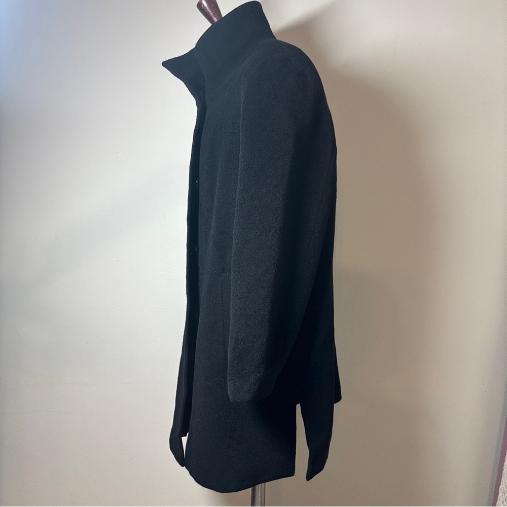 $1200 Designer Cinzia Rocca Angora‎ Wool Coat Flared Black Peacoat Italy - Picture 8 of 15